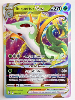 Serperior VSTAR (Ultra Rare) 008/195 Pokemon Silver Tempest NM - Image 1
