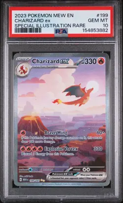 2023 POKEMON MEW EN-151 SPECIAL ILLUSTRATION RARE #199 CHARIZARD EX PSA 10 - Image 2