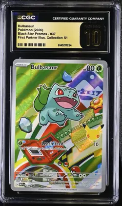 Pokemon First Partner Jumbo Kanto Starters Bulbasaur CGC Pristine 10 - Image 1