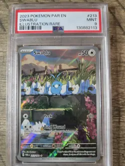 Swablu 2023 Pokemon Paradox Rift Full Art 213/182 PSA 9 - Image 1