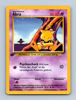 Abra Pokemon Card German Base Set #43/102 1st Edition LP/MP - Image 1