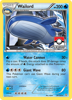 Wailord 26/124 Holo R Dragons Exalted Pokemon Reverse Holo NM/M - Image 1