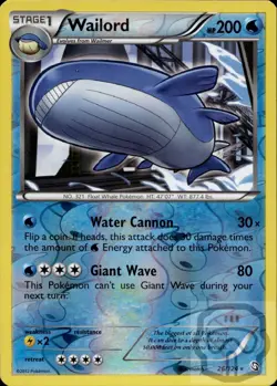Wailord 26/124 Holo R Dragons Exalted Pokemon Reverse Holo NM/M - Image 3