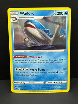 Wailord 032/185 Holo Rare Vivid Voltage Pokemon Holo Near Mint - Image 1