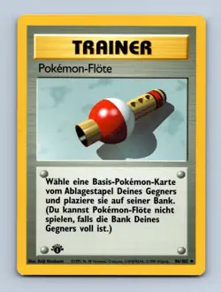 Pokemon Flute Pokemon Card German Base Set #86/102 1st Edition LP/MP - Image 1