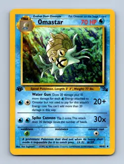 Omastar Pokemon Card English Fossil #40/62 1st Edition LP/MP - Image 1