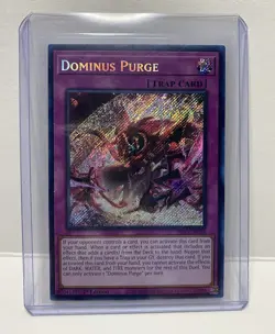 DOMINUS PURGE YUGIOH Trap Card Secret Rare 1st Edition Pack Fresh - Image 1
