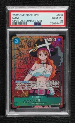 2022 One Piece Card Game: Paramount War OP02 SR (Alt Art) Nami PSA 10 GEM MT - Image 1