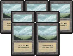 Magic MTG Alpha Basics LOT 7x Plains no trees MODERATELY PLAYED MP x7 - Image 1