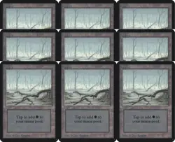 Magic MTG Alpha Basics LOT 9x Swamp low branch MODERATELY PLAYED MP x9 - Image 1
