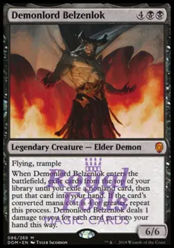 Demonlord Belzenlok 1x FOIL DOM MTG Dominaria Mythic MINT black - Image 1