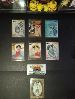 One Piece Card ☠ - MONKEY D. LUFFY, ACE & SHANKS (AMADA) YEAR 2002 / "ALL 7" - Image 2