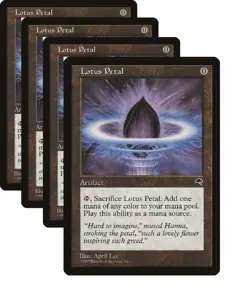 Magic MTG Tempest PLAYSET 4x Lotus Petal NEAR MINT NM x4 - Image 1