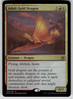Adult Gold Dragon Foil R Adventures in the Forgotten Realms 216 NM - Image 1