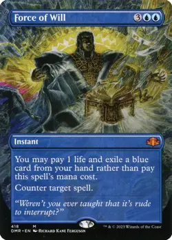 Magic MTG Dominaria Remastered BORDERLESS Force of Will NEAR MINT NM - Image 1