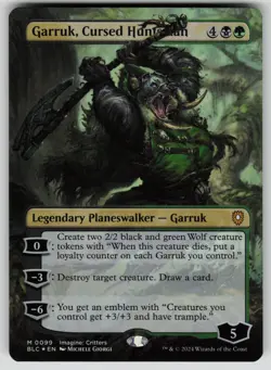 Garruk, Cursed Huntsman (Borderless) Foil M Commander: Bloomburrow 99 NM - Image 1