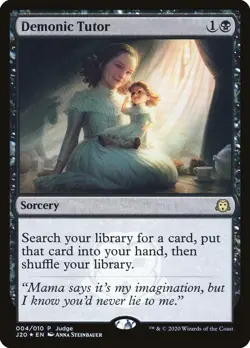 Magic MTG Judge Promo FOIL Demonic Tutor J20 NEAR MINT NM - Image 1