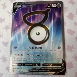 Pokemon Unown V Full Art Holo Ultra Rare Card 176/195 Silver Tempest - Image 1