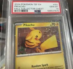 2024 Pokemon Pikachu 051/162 Temporal Forces Cosmos Holo GEM PSA 10 Large Swirl - Image 4