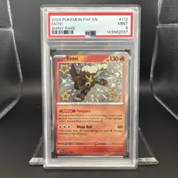 2024 Pokemon Paldean Fates Entei #112 Shiny Rare Graded PSA 9 - Image 1