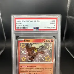 2024 Pokemon Paldean Fates Entei #112 Shiny Rare Graded PSA 9 - Image 2