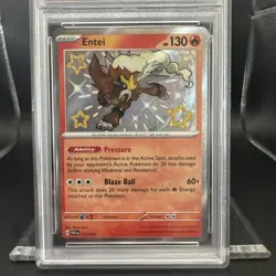2024 Pokemon Paldean Fates Entei #112 Shiny Rare Graded PSA 9 - Image 3