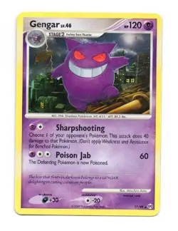 Pokemon Gengar Lv. 46 17/99 Platinum Arceus Rare Vintage 2009 - Image 1