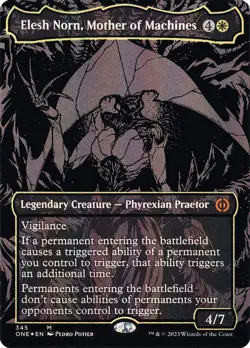 Magic MTG ONE Oil Slick Raised FOIL Elesh Norn, Mother of Machines NEAR MINT NM - Image 1