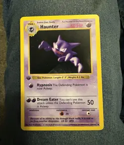 Pokemon Haunter 60 HP Base Set Shadowless 1st Edition Uncommon 29/102 - Image 1