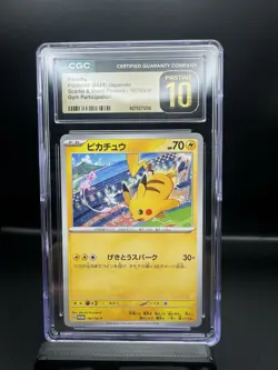 CGC 10 Pikachu 197/SV-P Promo Scarlet & Violet Gym Participation Pokemon Card - Image 1