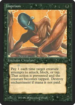 Magic MTG Legends Imprison MODERATELY PLAYED MP DISAVOWED CARD - Image 1