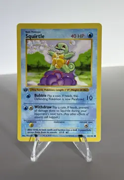 Pokemon Squirtle 1st Edition Base Set Shadowless 063/102 - Image 1