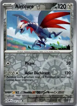 Carte Pokemon Airmure 142/197 Reverse - 2023 - Image 1