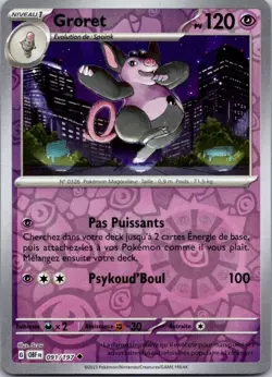 Carte Pokemon Groret 091/197 Reverse - 2023 - Image 1