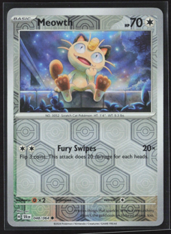 Pokemon TCG Meowth 048/064 Shrouded Fable - Reverse Holo NM - Image 1