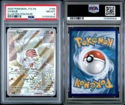 2025 POKEMON JTG EN-JOURNEY TOGETHER ILLUSTRATION RARE #165 SWINUB PSA 8 - Image 3