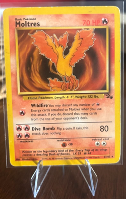 Moltres 27/62 Fossil Regular LP+ Pokemon TCG Free Shipping - Image 1