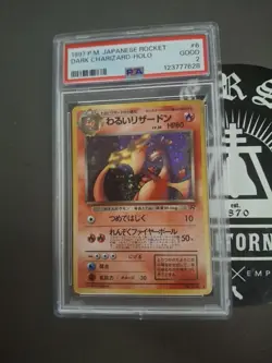 1997 POKEMON JAPANESE ROCKET #6 DARK CHARIZARD-HOLO Psa 2 Good - Image 1