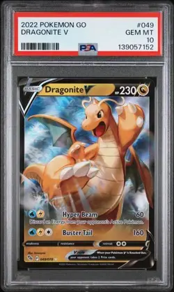 2022 POKEMON GO #049 DRAGONITE V PSA 10 - Image 1