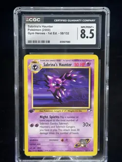 Sabrina’s Haunter #58 1st Edition Gym Heroes 2000 Pokemon CGC 8.5 👻 - Image 1
