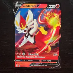 Cinderace V 043/264 Pokemon Fusion Strike Sword & Shield Ultra Rare Holo NM - Image 1