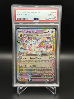 Pokemon Sylveon ex 041/131 Sv: Prismatic Evolutions 2025 PSA 10 Double Rare Holo - Image 1