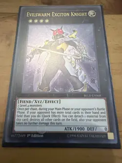 Yu-Gi-Oh! Evilswarm Exciton Knight BLLR-EN068 Ultra Rare 1st Edition Near Mint - Image 1