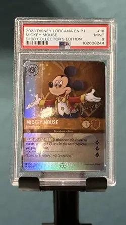 Disney Lorcana MICKEY MOUSE #18/P1 PSA MINT 9 Disney100 Collectors Edition - Image 1
