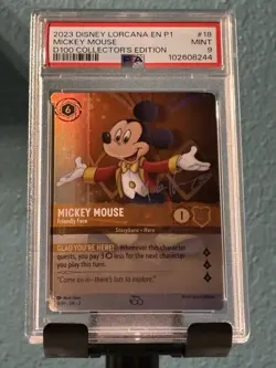 Disney Lorcana MICKEY MOUSE #18/P1 PSA MINT 9 Disney100 Collectors Edition - Image 2