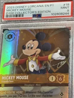Disney Lorcana MICKEY MOUSE #18/P1 PSA MINT 9 Disney100 Collectors Edition - Image 3
