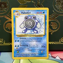 Pokemon TCG Poliwhirl Base Set Card 38/102 PRINTER HICKEY LP - Image 1