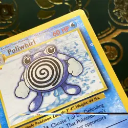Pokemon TCG Poliwhirl Base Set Card 38/102 PRINTER HICKEY LP - Image 2