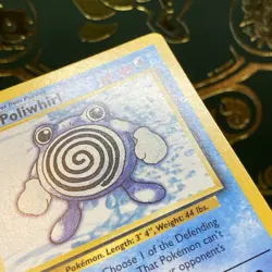 Pokemon TCG Poliwhirl Base Set Card 38/102 PRINTER HICKEY LP - Image 3
