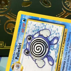 Pokemon TCG Poliwhirl Base Set Card 38/102 PRINTER HICKEY LP - Image 5